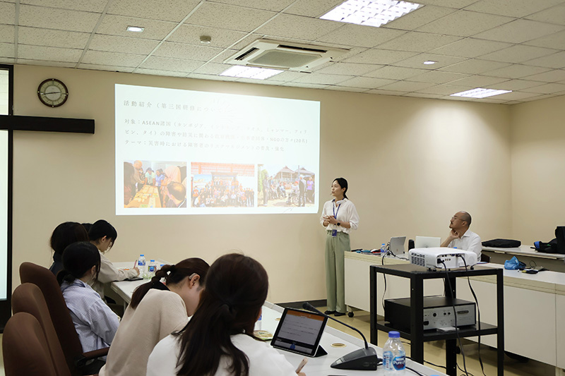 Disability-Inclusive Disaster Risk Reduction Activity presented by Ms. Hiroko ITAKO, a Japanese Cooperative Overseas Volunteer (JOCV) at APCD, shared insights on disability-inclusive disaster risk reduction.