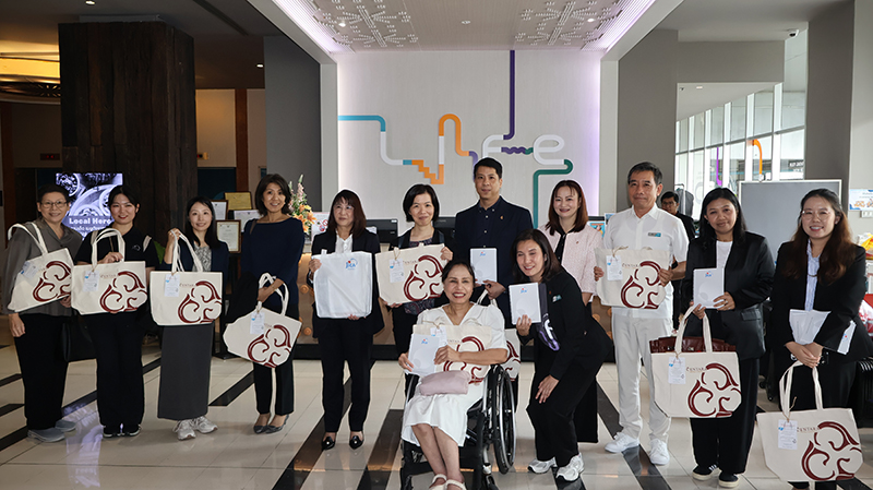 Picture 1: Group Photo starting from second person from the left Ms. Ikeuchi Ami – JOCV; Ms. Ichigi Akari - Representative; Ms. Sato Hiromi - Representative; Ms. Siriwan Wangthamrong; Ms. Komahashi Rie - Senior Representative;Ms. Nongnuch Maytarjittipun (seated in a wheelchair);Mr. Thaschai Phattanagosai, Ph.D.; Ms. Kanchana Ruangsiriwichayakul; Mr. Asdang Sukwises; Ms. Wilailekha Somprach; and Ms. Nuntaporn Sittidetboripat - Project Officers.