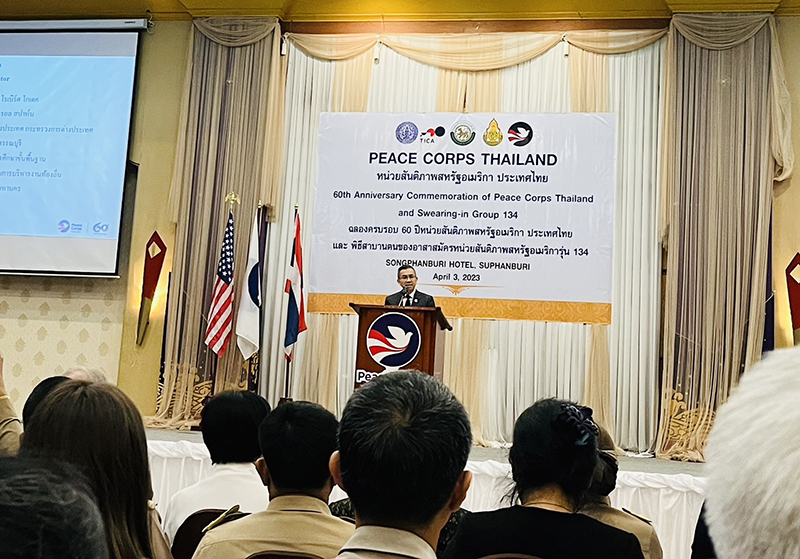 Peace Corps Thailand celebrates 60 years of international cooperation and welcomes new volunteers on April 3, 2023, at Songphanburi Hotel, Suphanburi Province, Thailand