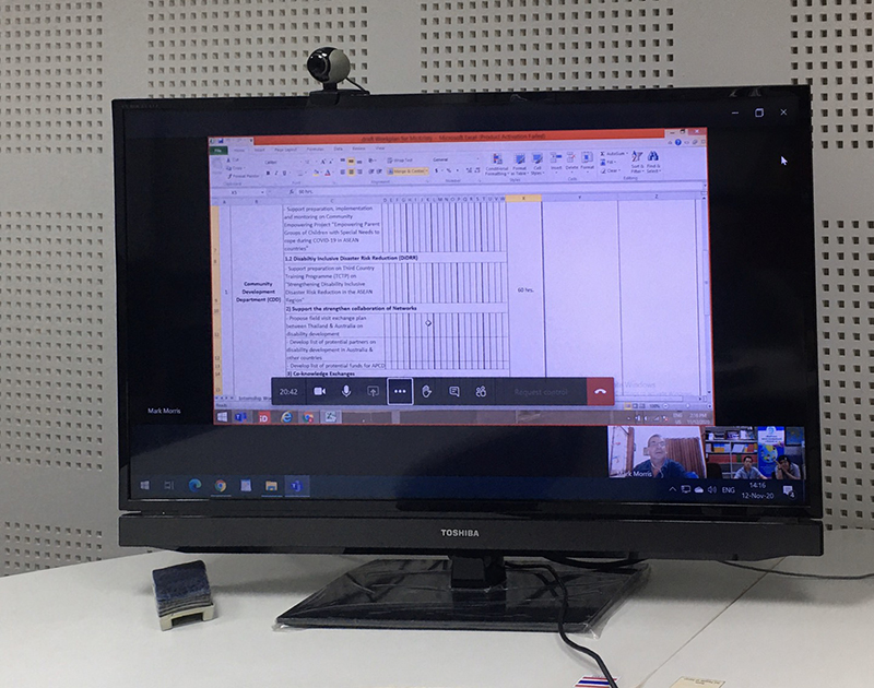 APCD Community Development Department Team had an online meeting with Mr. Mark Morris, Teacher of the subject ‘Community Development Work and International Aid’ as the student supervisor before the meeting.