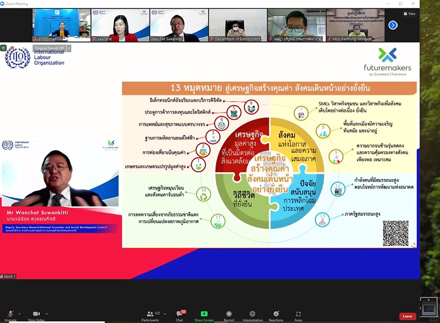 Mr. Wanchat Suwankitti, Deputy Secretary-General, National Economic and Social Development Council, presented "13 goals for a value-based economy and sustainable social development" 