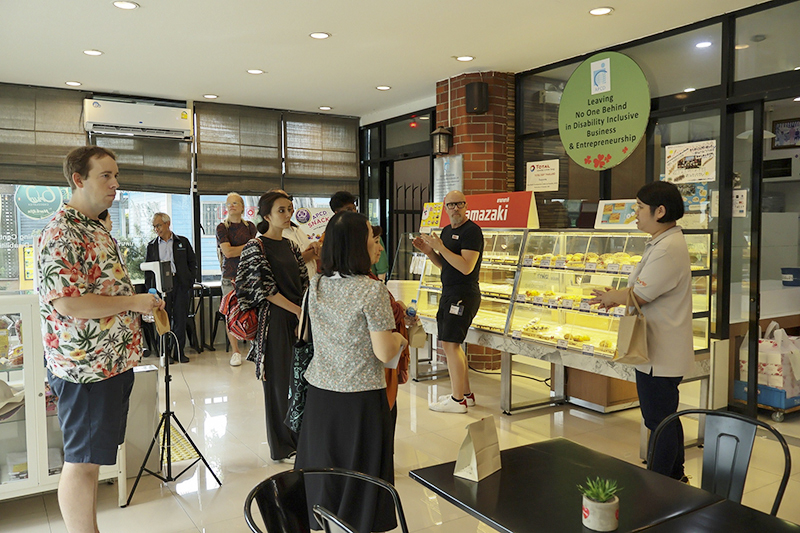 Touring session at APCD 60+ Bakery & Café, facilitated by Ms. Supaanong Panyasirimongkol, Networking & Collaboration Officer  