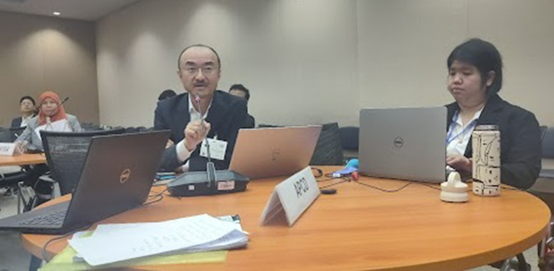 One of the APCD representatives, Dr. Kenji Kuno, APCD/JICA Advisor on Disability Development, shared experiences and initiatives that implemented disability inclusive development as one of the priorities of the Jakarta Declaration for the Asian and Pacific Decade of Persons with Disabilities, 2023-2032.