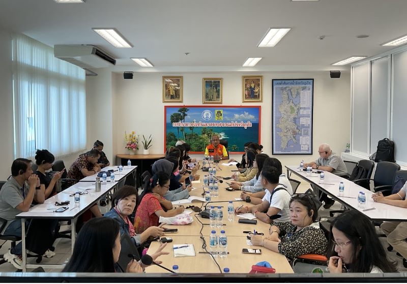 The participants attended a presentation at the Phuket Disaster Prevention and Mitigation Office.