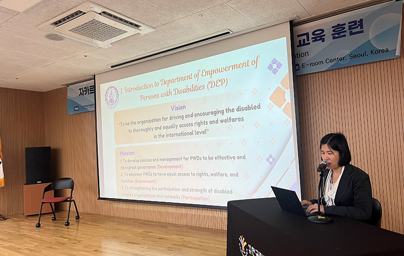 Dr. Nantanoot Suwannawut, Director of International Cooperation, Department of Empowerment of Persons with Disabilities (DEP) as a Resource Person shared Good Practice on Implementation on CRPD Monitoring in Thailand.