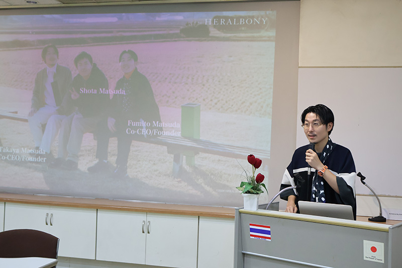 Mr. Takaya Matsuda, Co-CEO of HERALBONY introduced the company’s work, story, and achievements with the key stakeholders from Thailand. 