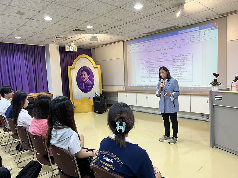 Dr. Sasikarn Chatvijit-Cook, Lecturer, Hospitality and Tourism Management Department, International College for Sustainability Studies, Srinakharinwirot University, emphasized the importance of direct experience at APCD on disability development and thanked the APCD team for sharing knowledge and organizing the study visit program.