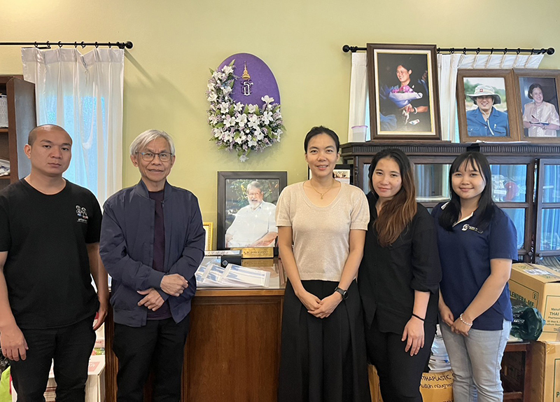 Group photo of the Dulabhatorn Foundation’s staff and resource person Mr. Somchai Rungsilp, Manager, Community Development Department, APCD. (A second person from the left-hand side) at the Dulabhatorn Foundation office.