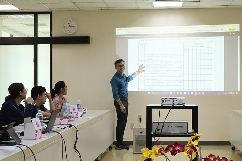 Associate Professor Dr. Theeraphong Bualar, working group member was explaining about CRPD monitoring tool 