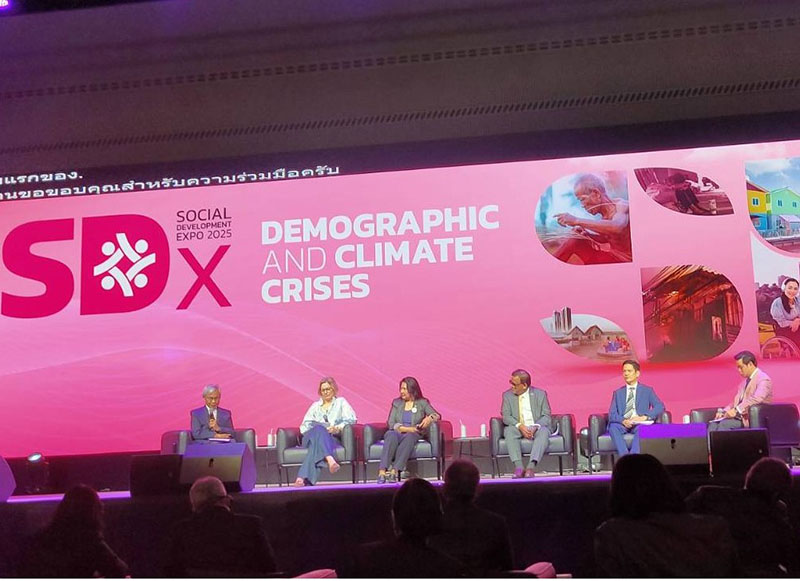 At the Panel Discussion on “Demographic and Climate Crises: Challenges & Opportunities”, Mr. Somchai Rungsilp, Community Development Manager shared APCD’s perspectives on demographic and climate challenges.