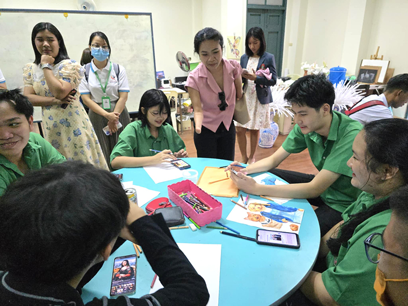 On 18 February, the delegates visited Piboonprachasan School, bangkok which is an inclusive school. The had a group photo with the special education teachers and staff. They explored capacity-building programs and inclusive classrooms for students with developmental disorders and autism and experience and interact with lively students who live with developmental disorders and autism. They enjoy visited the school one of famous school in Thailand.