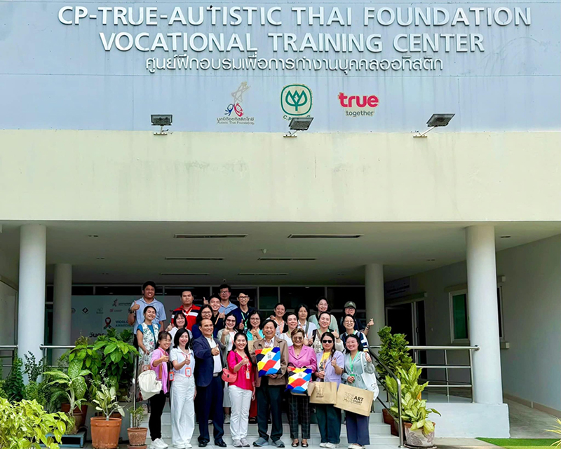 On 20 February 2025, the delegates visited the Autistic Thai Foundation (AU Thai) and there were welcomed by the chairperson AU Thai, Mr. Chusak Junthayanond, who facilitated a lively presentation and discussion. Self-advocates with autism moderated the program and the visitors toured AU Thai activities in view of autism and business inclusion. The delegates were impressed that people with autism at the center could generate incomes by their talents, contributing to sustainable development.