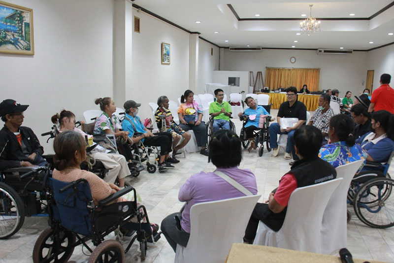 Participants discussing the exercise “Where is disability” from the perspective of the social model during the first DET training session on 20 March 2025.