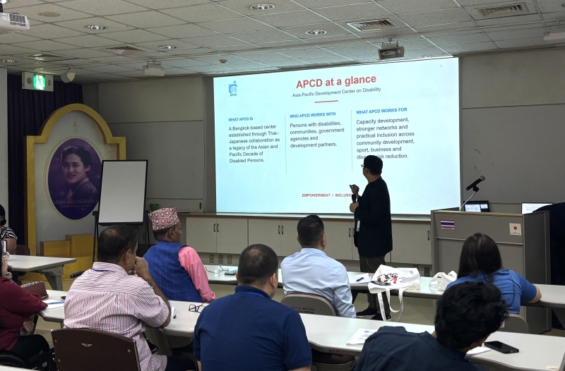 Mr. Watcharapol Chuengcharoen introduced APCD’s mission, major activities, and regional work to advance disability inclusion.