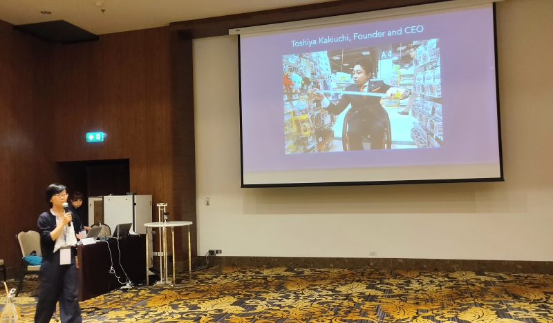 Ms. Emi Aizawa shared Mirairo’s “Barrier Value” story and explained how President and CEO Toshiya Kakiuchi turned disability-related barriers into value through leadership and commitment.