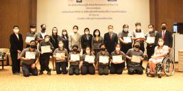 7 September 2022, Congratulations to trainees with disabilities who graduated in the internship program of APCD 60+ Plus Vocational skills training in the Hospitality business project at the Centra by Centara Hotel Chaeng Watthana of the year 2022.