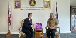 On 23 December 2022, Mr. Piroon Laismit, the APCD Executive Director paid a courtesy call on Mr. Anukul Peedkaew, the Permanent Secretary of the Ministry of Social Development and Human Security. They discussed future plans and collaborations.