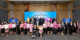 The group photo capturing the collaborative success of the Press Conference, included organizers ESCAP, and Ministry of Social Development and Human Security (MSDHS), DEP, APCD and speakers, participants from stakeholders organizations.