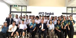 Group Photo of students with developmental disorder and teachers took a group photo with APCD staff, capturing the moment of their visit and the beginning of an inspiring day.