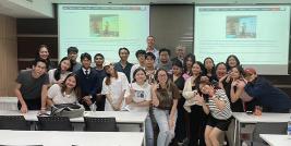 Group photo of the Guest Lecture, Teacher Kevin Cook and the TU students. Mr. Somchai Rungsilp, Community Development Manager at APCD, highlighted the significance and program management of the Civil Society Organizations at Thammasat University.