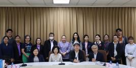 A group photo showing the project's working group along with the project advisory board members, comprising representatives from various organizations.