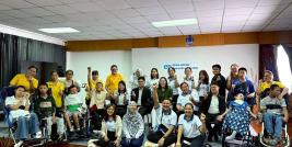 The organizers and participants pose together for a warm group photo to open CP World Day, filled with positive energy and happy hearts ready to share smiles.