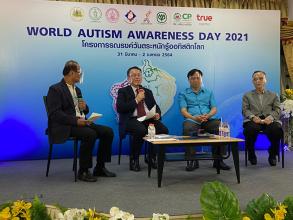 Panel discussion to exchange current situation on autism in ASEAN region with attending audience of parents of persons with autism and live on-air at Association channel